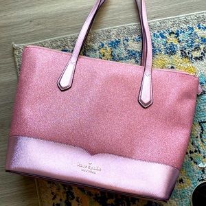 Kate Spade pink glitter tote